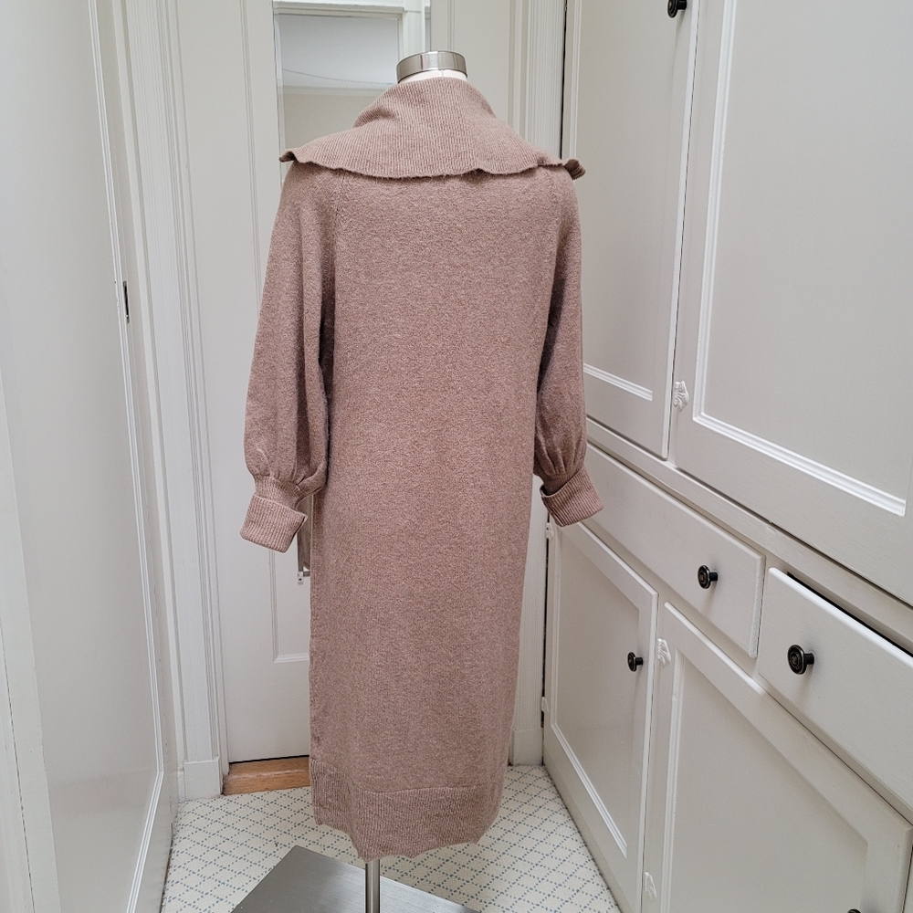 NEW J. Crew Half Zip Sweater Midi Dress Supersoft Yarn Tan sz S, M - Picture 2 of 12